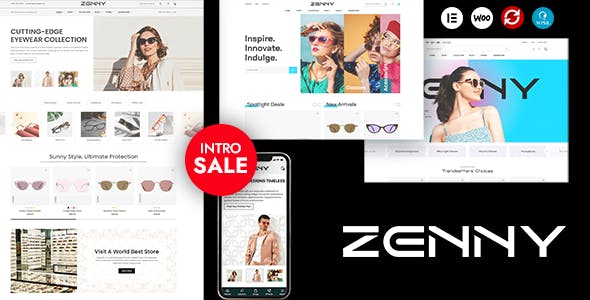 Zenny -  Eyewear & Glasses Elementor WooCommerce WordPress Theme