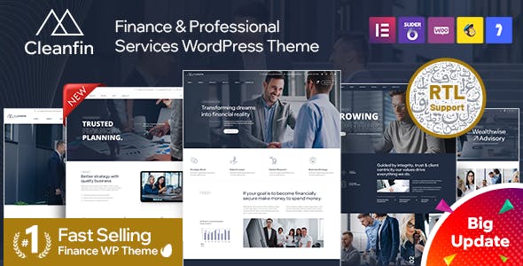 Cleanfin - Finance Consulting WordPress Theme + RTL