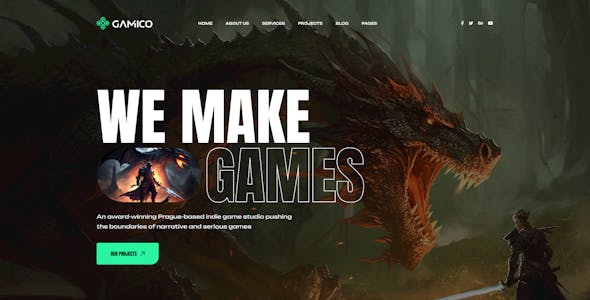 Qamico - Indie Games Studio WordPress Theme