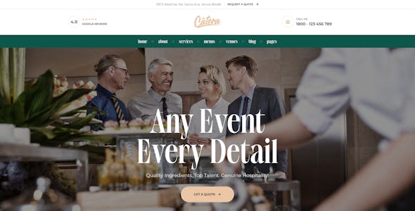 Catera - Catering & Event Planner Wordpress Theme