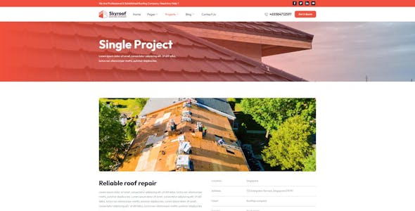 Skyroof - Roofing Company Elementor Template Kit