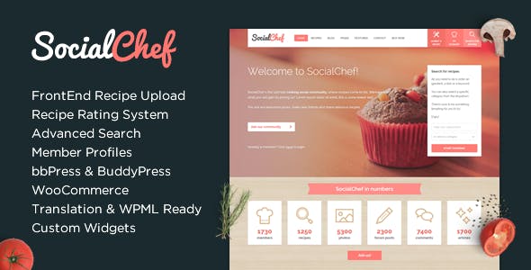 SocialChef - Social Recipe WordPress Theme